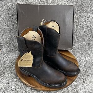 ROCKY Original Ride Roper Mens Size 9M Leather Western Boots Brown FQ0001108 NEW